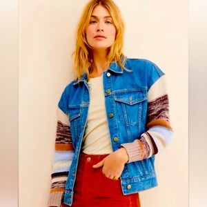FATE mixed media denim jacket Sz Med
